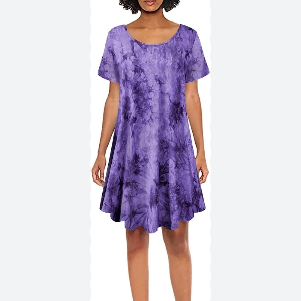 BELAROI WOMEN'S PURPLE TIE-DYE PLUS SIZE DRESS. NWOT/ 3X